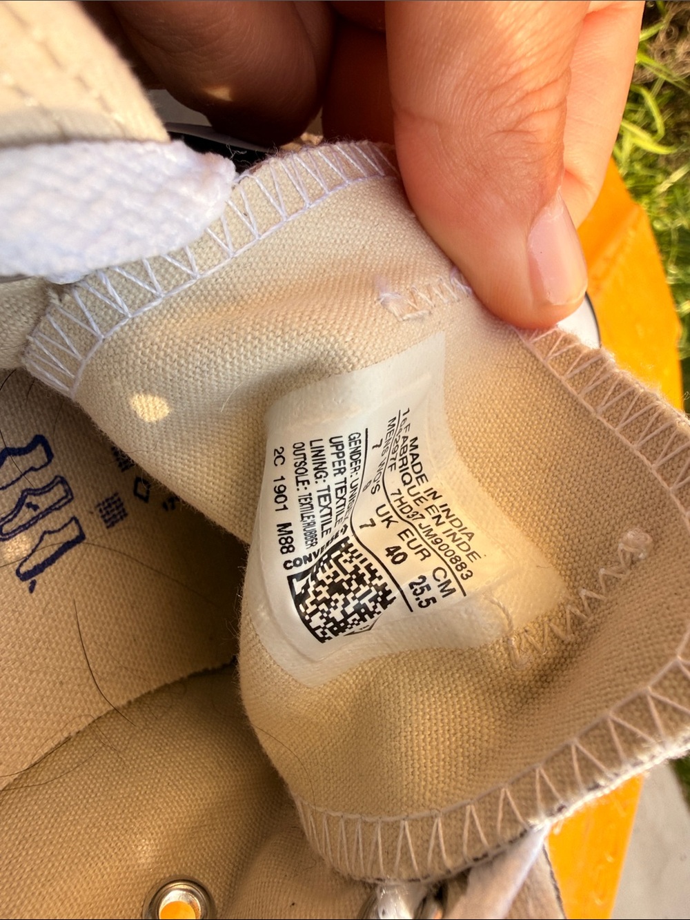 Converse Low Top Sneakers in Taupe and White - Picture 4 of 4
